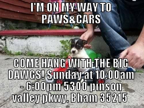 I'M ON MY WAY TO PAWS&CARS COME HANG WITH THE BIG DAWGS! SUNDAY AT 10:00AM - 6:00PM 5300 PINSON VALLEY PKWY. BHAM 35215  Misc