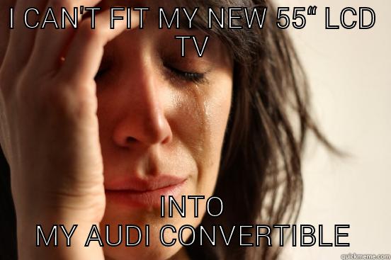 I CAN'T FIT MY NEW 55“ LCD TV INTO MY AUDI CONVERTIBLE First World Problems