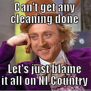 CAN'T GET ANY CLEANING DONE LET'S JUST BLAME IT ALL ON NI COUNTRY Condescending Wonka