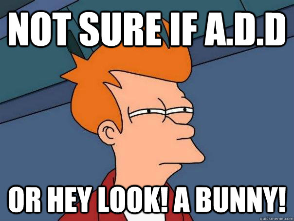 Not Sure if a.d.d or Hey look! a Bunny! - Not Sure if a.d.d or Hey look! a Bunny!  Futurama Fry