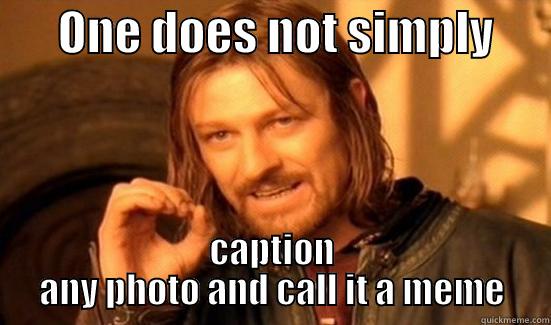 Meme Police -       ONE DOES NOT SIMPLY       CAPTION ANY PHOTO AND CALL IT A MEME Boromir