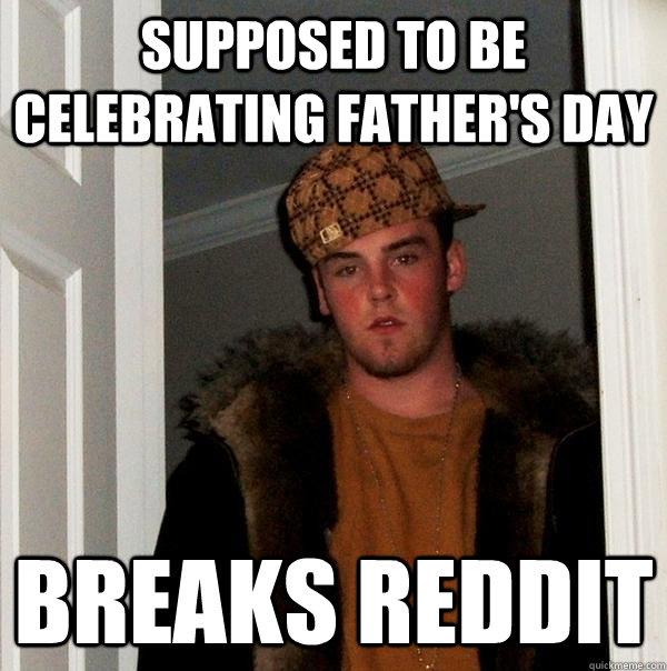 Supposed to be celebrating Father's Day Breaks Reddit  Scumbag Steve