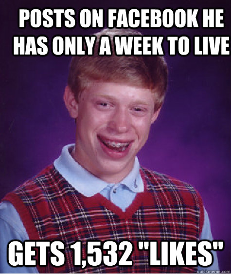 Posts on Facebook he has only a week to live Gets 1,532 