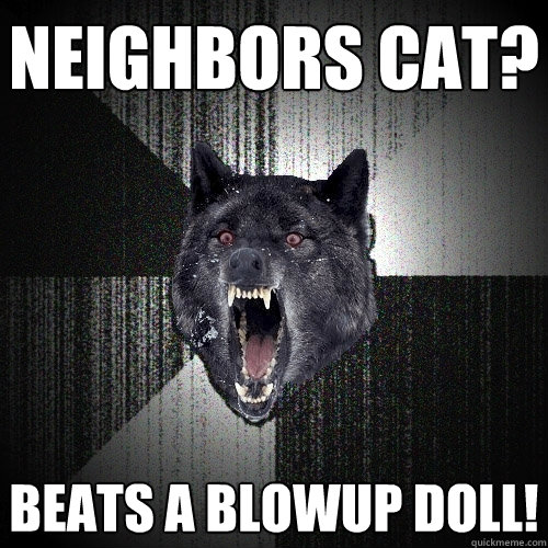 neighbors cat? beats a blowup doll!  Insanity Wolf