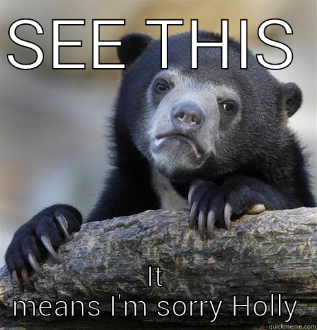 Sorry holly - SEE THIS FACE IT MEANS I'M SORRY HOLLY Confession Bear