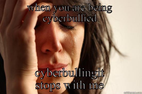 WHEN YOU ARE BEING CYBERBULLIED CYBERBULLINGIT STOPS WITH ME First World Problems