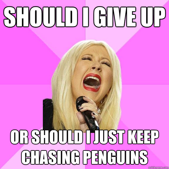 Should I give up or should I just keep chasing penguins  Wrong Lyrics Christina