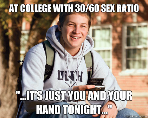 at college with 30/60 sex ratio 