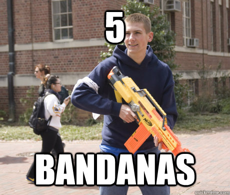 5 bandanas - 5 bandanas  Douchebag HvZ Player