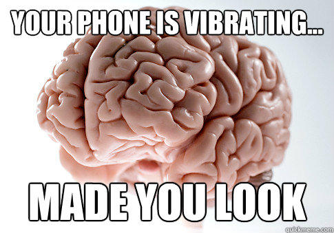 Your phone is vibrating... Made you look  