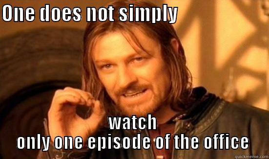 ONE DOES NOT SIMPLY                        WATCH ONLY ONE EPISODE OF THE OFFICE Boromir