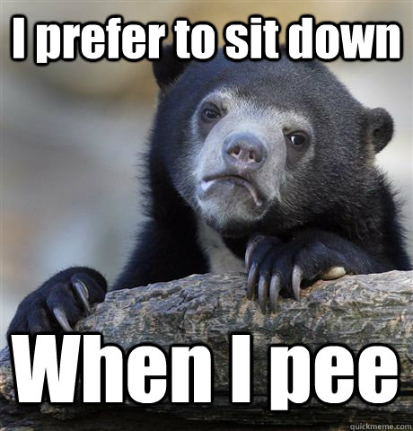 I prefer to sit down When I pee  Confession Bear