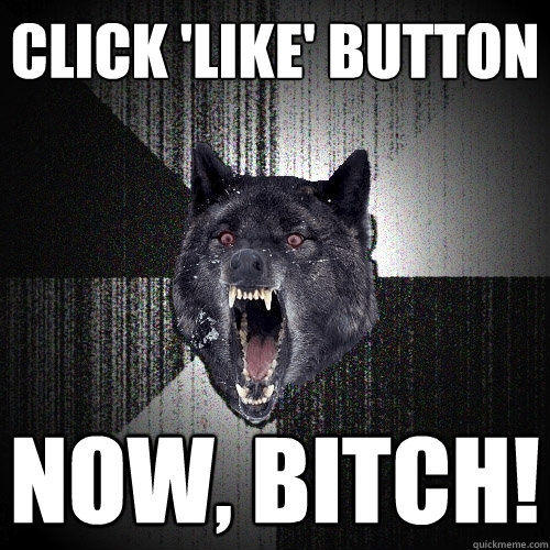 click 'like' button now, bitch!  Insanity Wolf