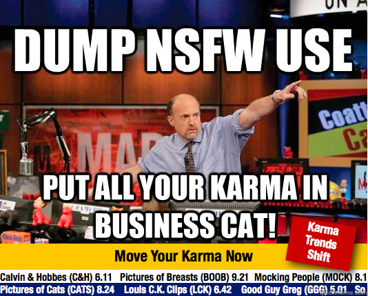 DUMP NSFW USE PUT ALL YOUR KARMA IN BUSINESS CAT!  Mad Karma with Jim Cramer