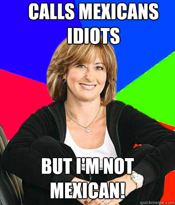 Calls Mexicans idiots But i'm not mexican!  Sheltering Suburban Mom