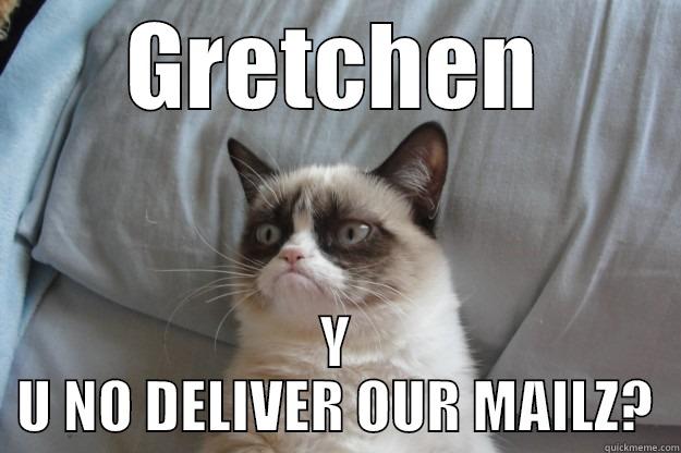 GRETCHEN Y U NO DELIVER OUR MAILZ? Grumpy Cat