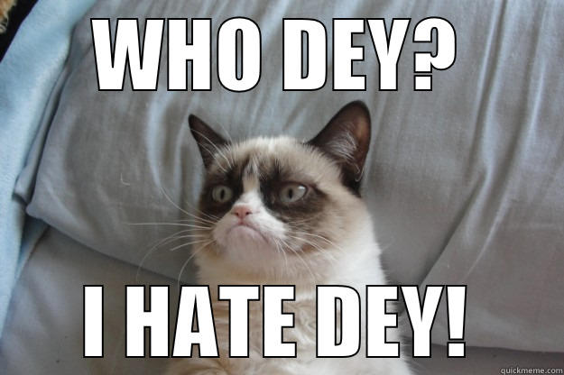 WHO DEY? I HATE DEY! Grumpy Cat