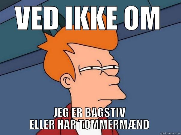 VED IKKE OM JEG ER BAGSTIV         ELLER HAR TØMMERMÆND         Futurama Fry