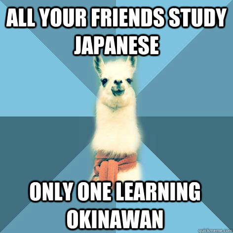 ALL YOUR FRIENDS STUDY JAPANESE only one learning okinawan  Linguist Llama