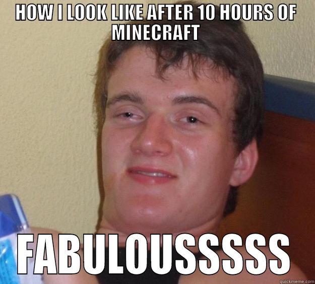 FABULOUS BOY - HOW I LOOK LIKE AFTER 10 HOURS OF MINECRAFT FABULOUSSSSS 10 Guy