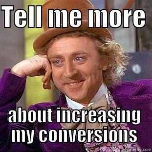 Increase my conversions - TELL ME MORE  ABOUT INCREASING MY CONVERSIONS Condescending Wonka