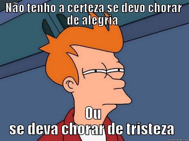 NÃO TENHO A CERTEZA SE DEVO CHORAR DE ALEGRIA  OU SE DEVA CHORAR DE TRISTEZA  Futurama Fry