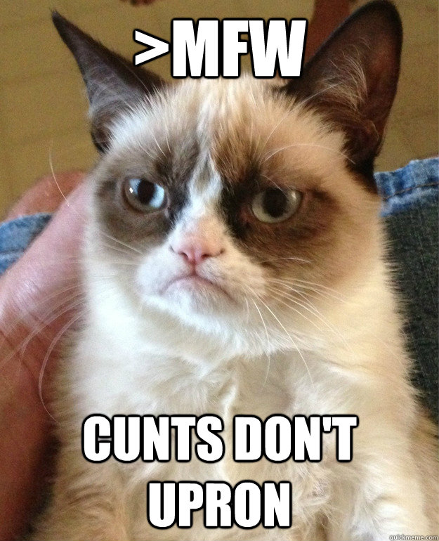 >mfw cunts don't upron  Grumpy Cat