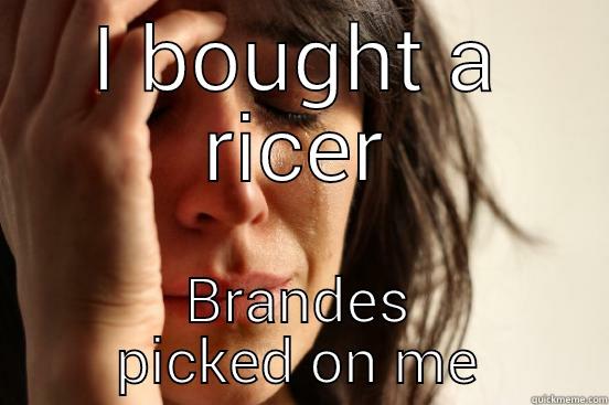 I BOUGHT A RICER BRANDES PICKED ON ME First World Problems