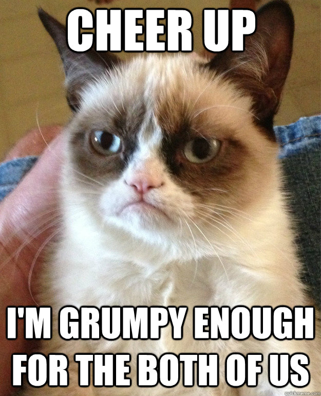 Cheer up I'm grumpy enough for the both of us - Cheer up I'm grumpy enough for the both of us  Grumpy Cat