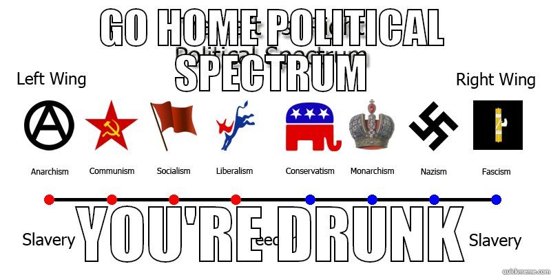 Drunk Political Spectrum  - GO HOME POLITICAL SPECTRUM YOU'RE DRUNK Misc