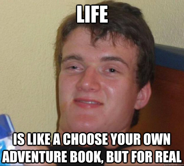 life is like a choose your own adventure book, but for real - life is like a choose your own adventure book, but for real  10guy