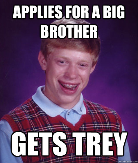 Applies for a Big Brother Gets Trey  Bad Luck Brian