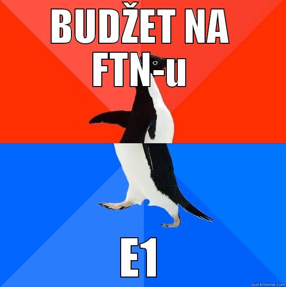 A MOGAO SAM LEPO NA E2 - BUDŽET NA FTN-U E1 Socially Awesome Awkward Penguin