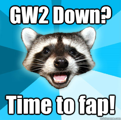 GW2 Down? Time to fap!  Lame Pun Coon