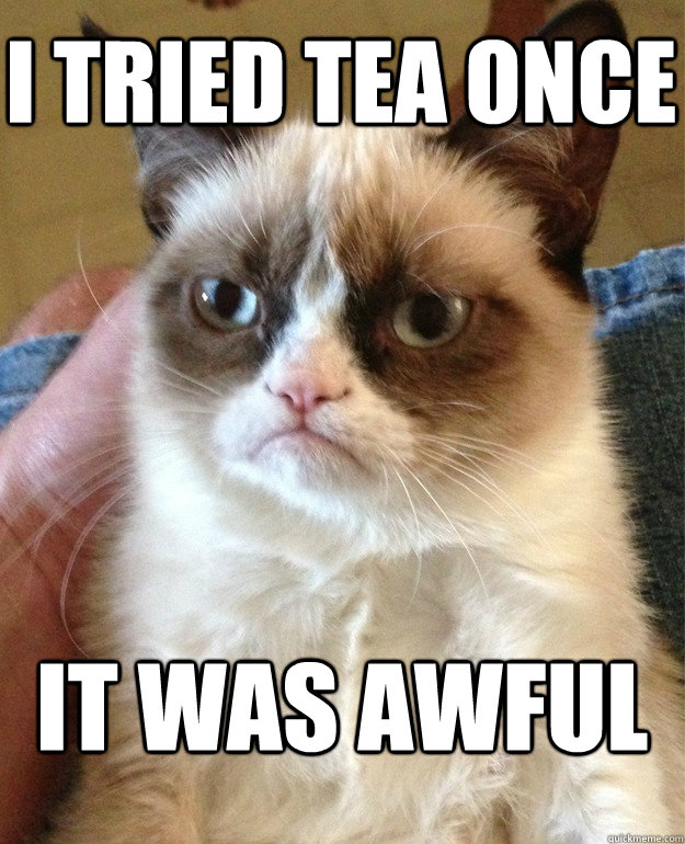 I tried tea once it was awful  Grumpy Cat