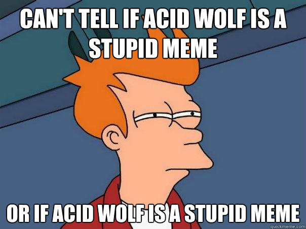 Can't tell if Acid Wolf is a stupid meme or if acid wolf is a stupid meme  Futurama Fry