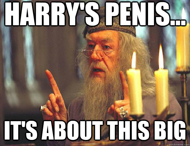 Harry's penis... It's about this big  Scumbag Dumbledore