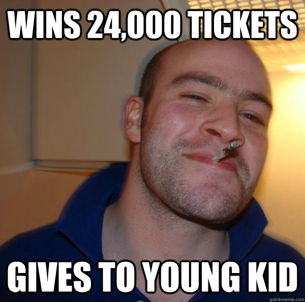 Wins 24,000 tickets gives to young kid - Wins 24,000 tickets gives to young kid  Misc