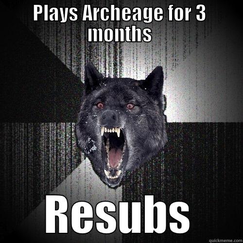 Hardcore Gamer - PLAYS ARCHEAGE FOR 3 MONTHS RESUBS Insanity Wolf