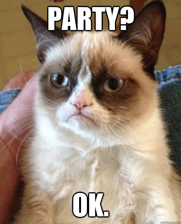 party? Ok. - party? Ok.  Grumpy Cat