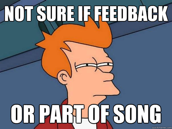 not sure if feedback or part of song  Futurama Fry