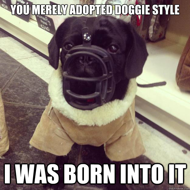 You merely adopted doggie style I was born into it  