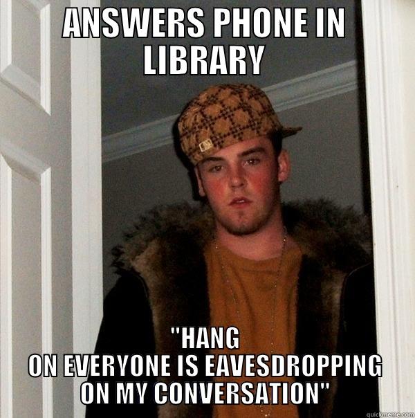ANSWERS PHONE IN LIBRARY 