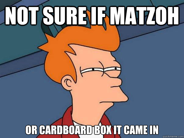 not sure if matzoh or cardboard box it came in - not sure if matzoh or cardboard box it came in  Futurama Fry