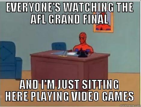 What Grand Final? - EVERYONE'S WATCHING THE AFL GRAND FINAL AND I'M JUST SITTING HERE PLAYING VIDEO GAMES Spiderman Desk