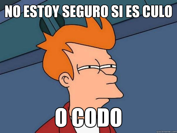 No estoy seguro si es culo o codo
 - No estoy seguro si es culo o codo
  Futurama Fry