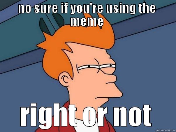 NO SURE IF YOU'RE USING THE MEME RIGHT OR NOT Futurama Fry