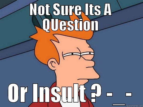 NOT SURE ITS A QUESTION OR INSULT ? -_- Futurama Fry