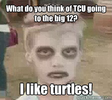 What do you think of TCU going to the big 12? I like turtles! - What do you think of TCU going to the big 12? I like turtles!  tcu turtles