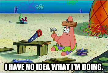  I have no idea what I'm doing.  I have no idea what Im doing - Patrick Star